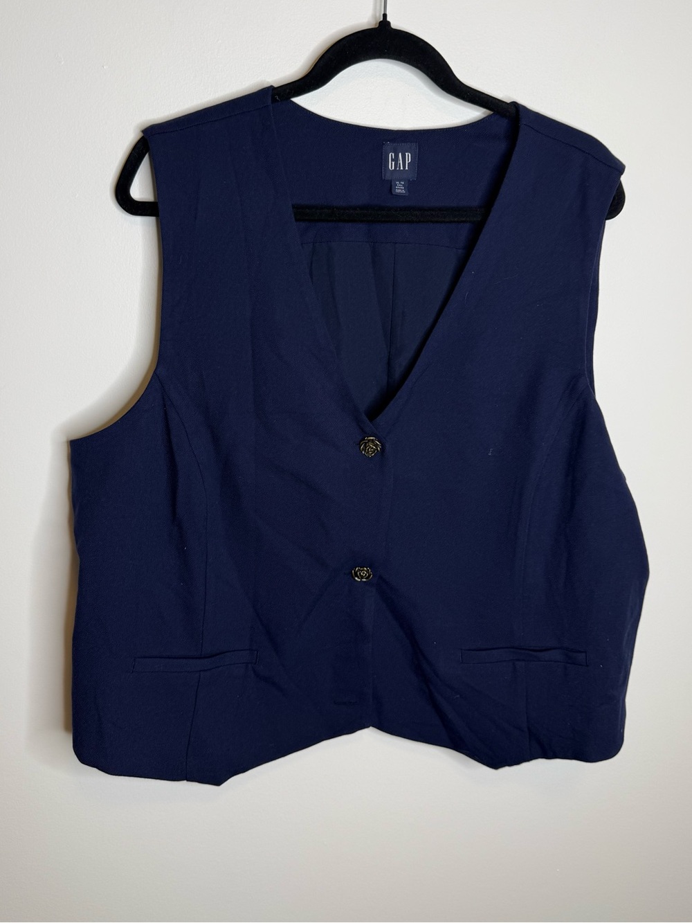 GAP Navy Blue Button-Front Vest size XL tall